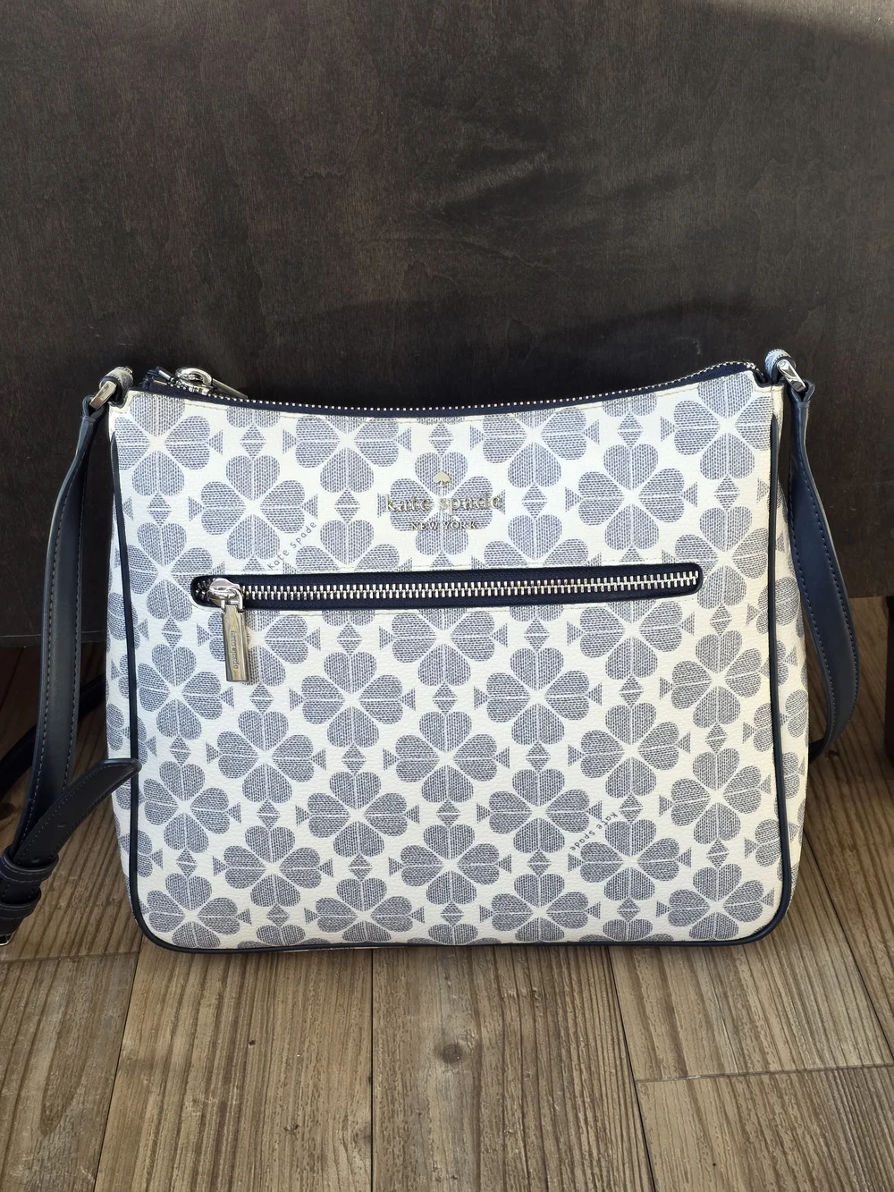 kate spade New York Spade Flower Large Swingpack Crossbody in Navy Multi